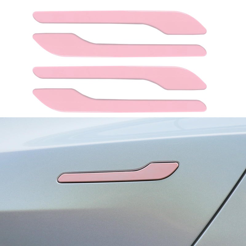 Tesheer for Tesla Pink Door Handle Sticker Anti Scratch for Tesla Car Door Handle Wrap 4PCS Door Handle Protective for Pink Tesla Model 3/Y Accessories (Pink) - Image 1
